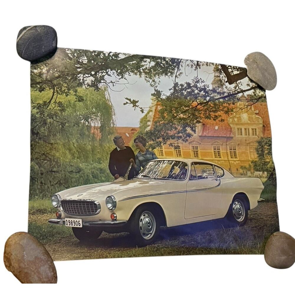 Vintage Volvo P1800 Original Dealer Showroom Poster 1960s European Auto Garage